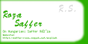 roza saffer business card